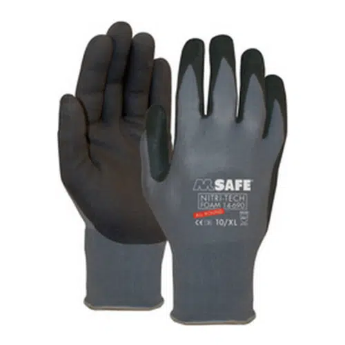 Handschoen M-Safe Nitrile Foam Zwart/Grip MT 7