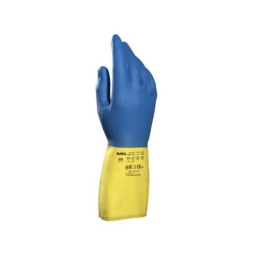 Rundlederen Handschoen Geel/Blauw STR.  MT 10