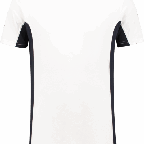 0401 T-Shirt Bi-Colour Wit / Navy XS