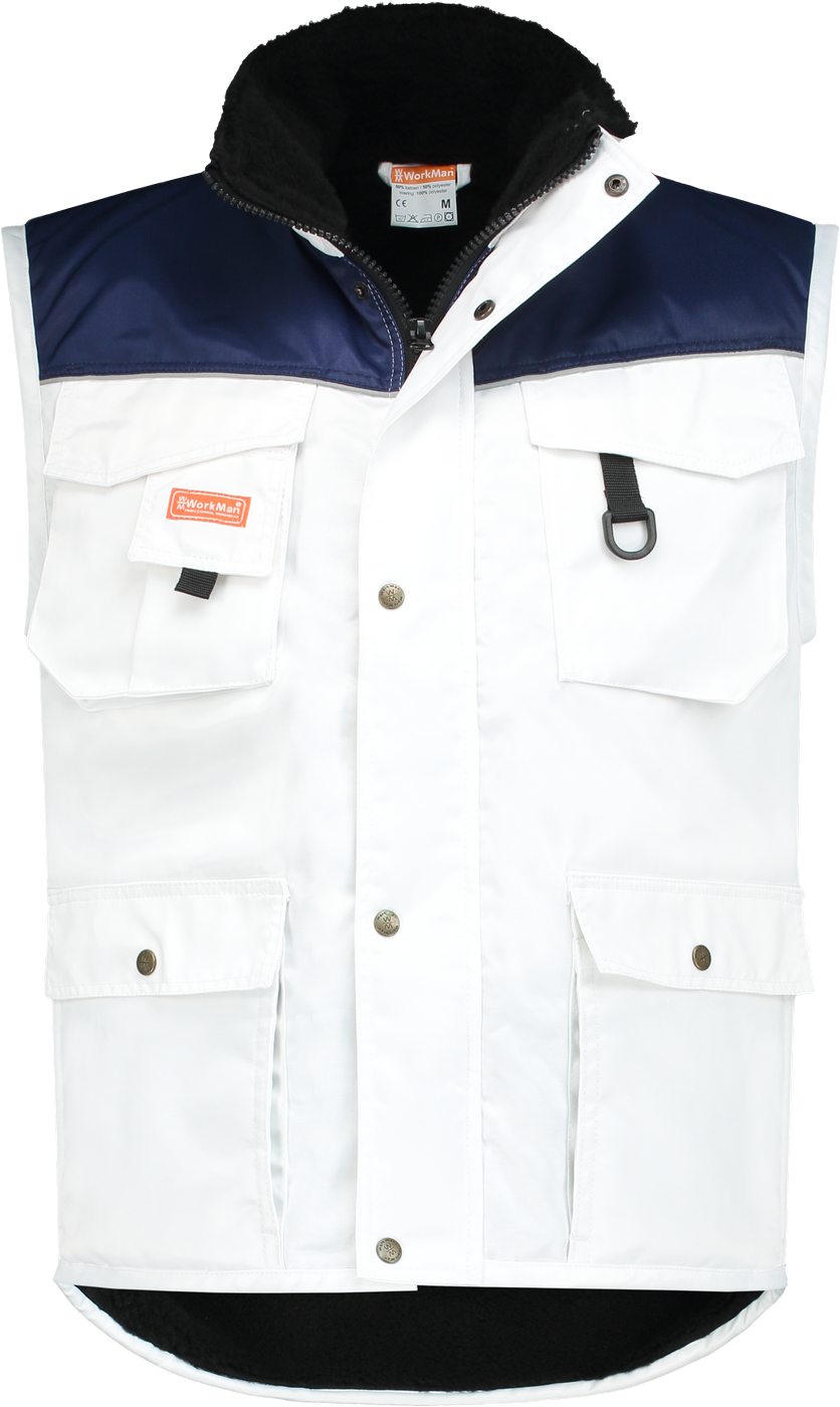 1142 Bodywarmer Beaver Wit / Navy XS