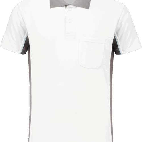 1408 Poloshirt Wit / Grijs XS