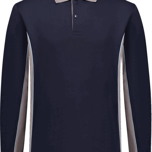 2402 Polosweater Bi-Colour Navy / Grijs S