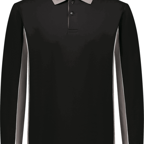 2406 Polosweater Bi-Colour Zwart / Grijs S
