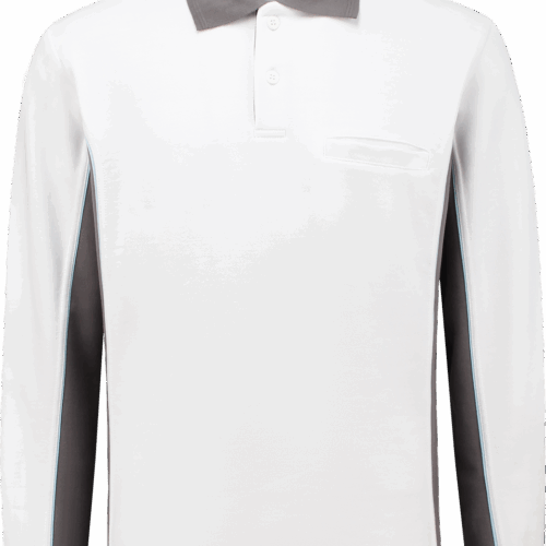 2408 Polosweater Bi-Colour Wit / Grijs S