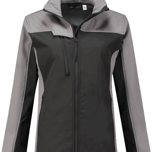 25061 Softshell Ladies Zwart / Grijs S
