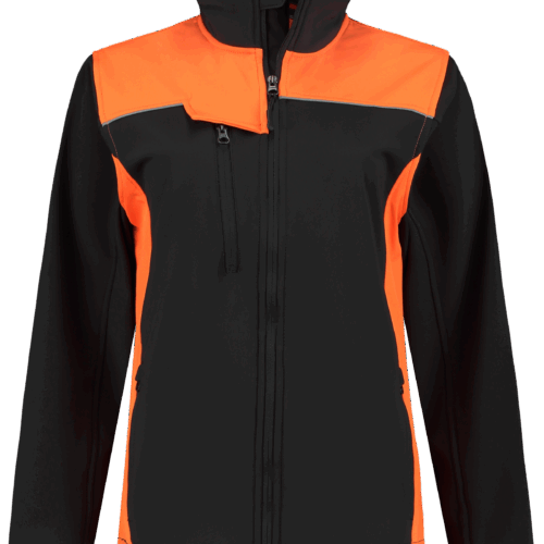 25591 Softshell Ladies Zwart / Oranje S