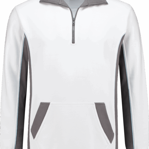 2708 Zipper Sweater Wit / Grijs XS