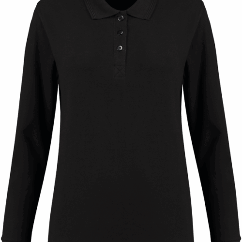 81063 Poloshirt Longsleeve Ladies Black XS